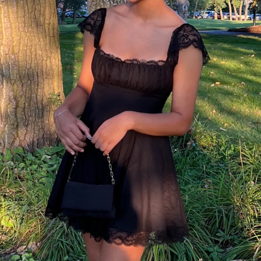 HOUSEOFCB Black A-Line Mini Dress